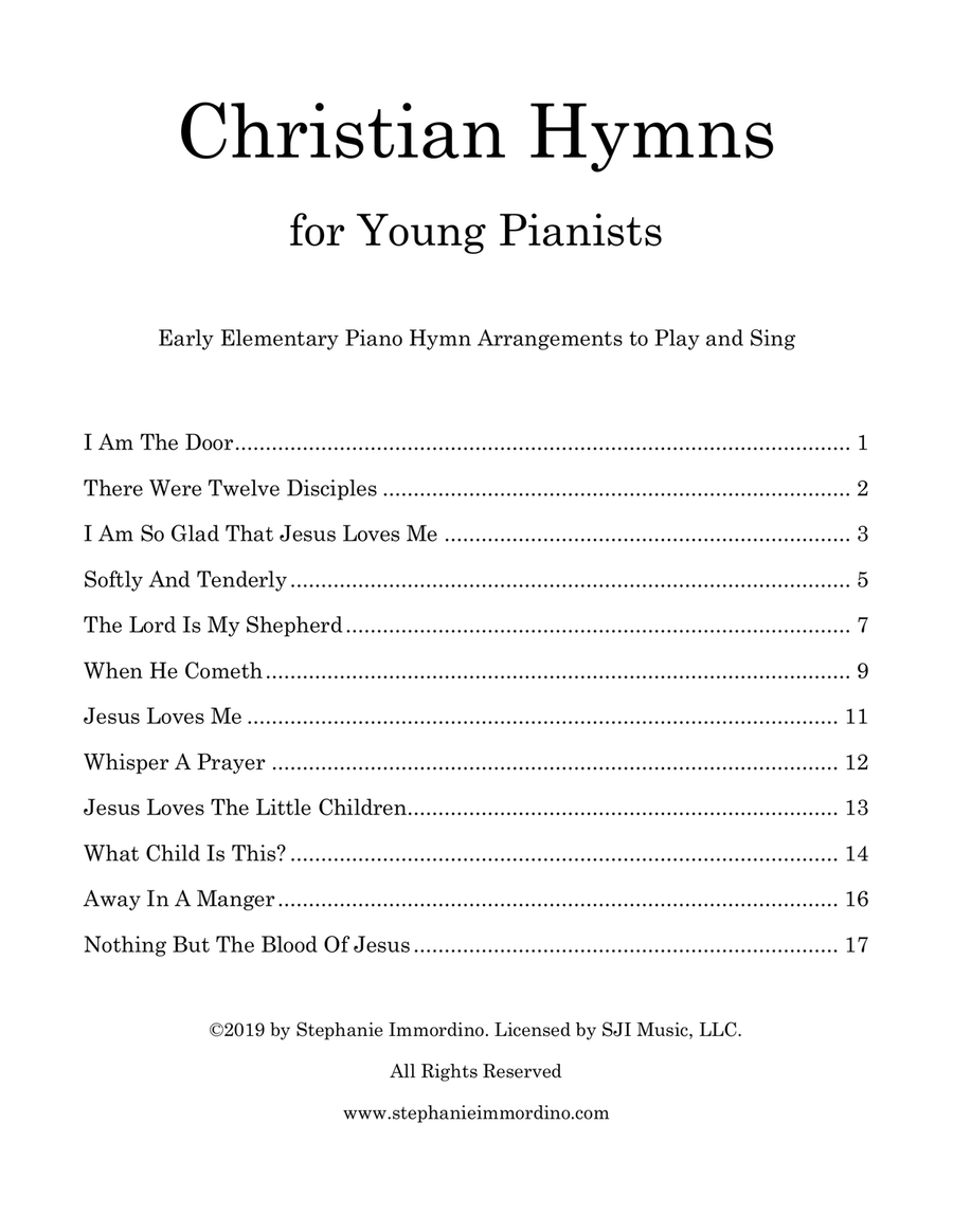 Christian Hymns for Young Pianists: Early Elementary Piano Hymn Arrangements to Play and Sing Piano, Vocal scores gallery preview page 2
