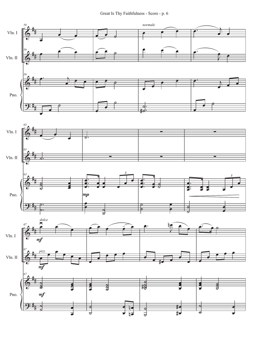 Great Is Thy Faithfulness - Violin Duet String Duet scores gallery preview page 6