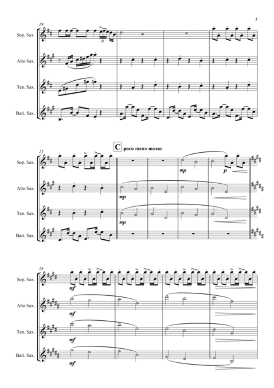 Summer Saxophone Quartet scores gallery preview page 3