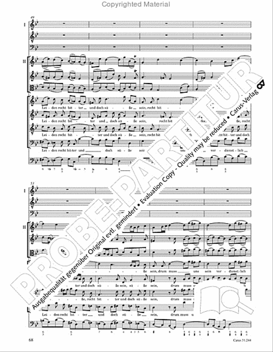 St. Matthew Passion (Matthaus-Passion) 4-Part scores gallery preview page 70