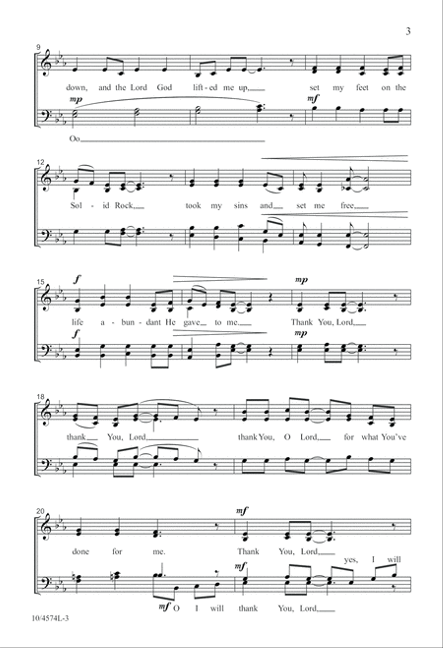 Thank You, Lord Thank You, Lord 4-Part scores gallery preview page 4