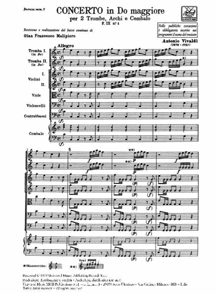 Concerto in Do Maggiore F. IX, no 1