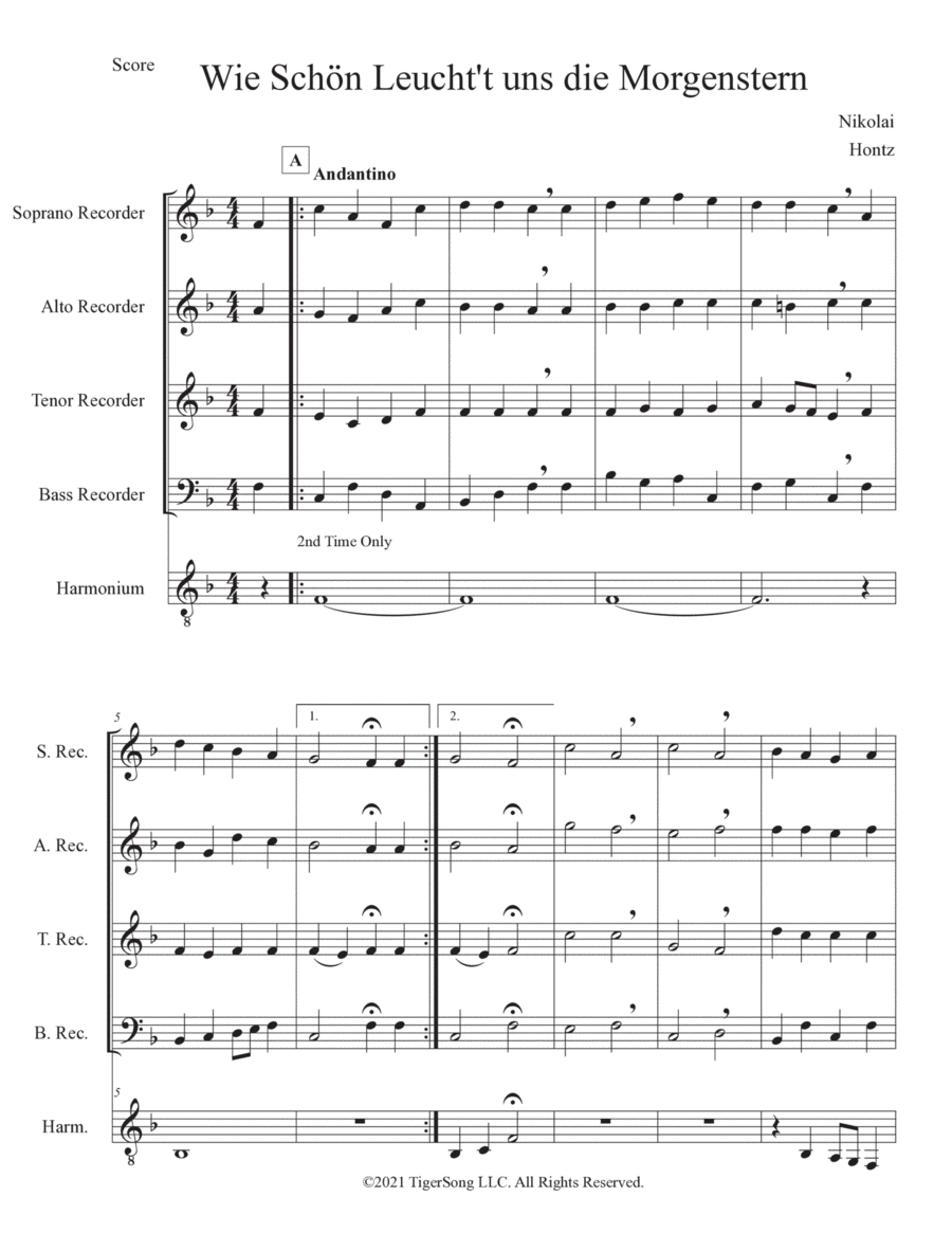 Wie Schön Leuchtet die Morgenstern Chamber Music scores gallery preview page 1