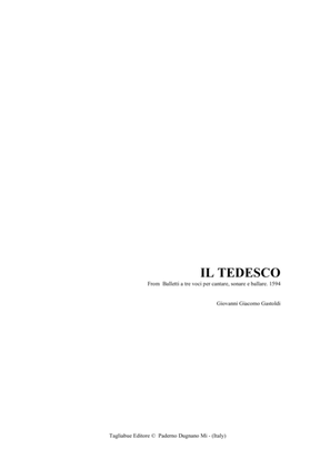 IL TEDESCO (Viva, viva Bacco ognor) - G.G. Gastoldi - For STB Choir