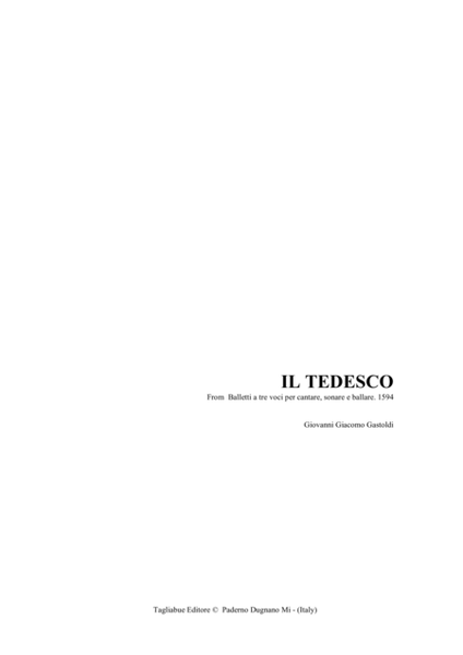 IL TEDESCO (Viva, viva Bacco ognor) - G.G. Gastoldi - For STB Choir image number null