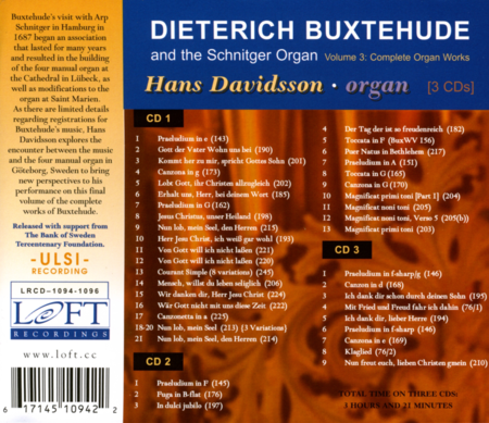 Volume 3: Buxtehude Organ Works - B