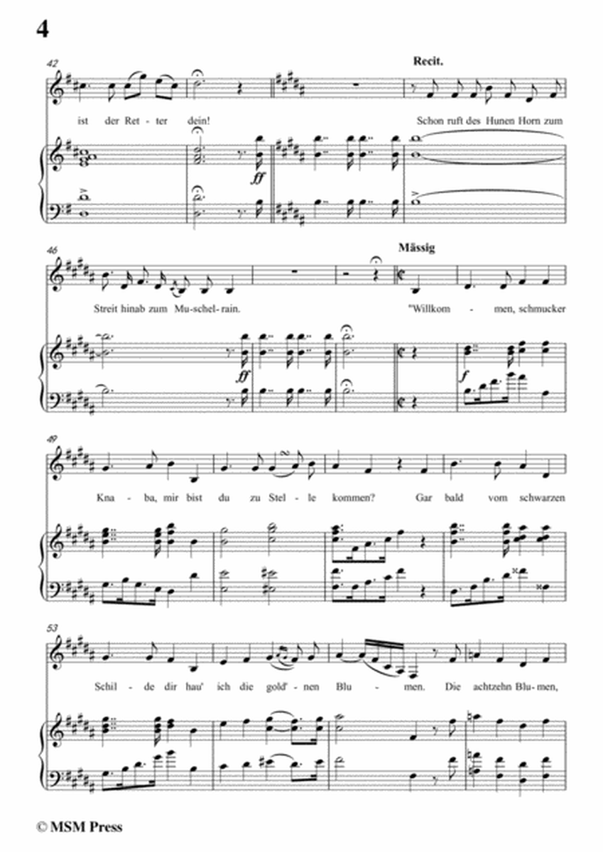 Schubert-Ballade(Ein Fräulein schaut)in e minor,Op.126,for Voice and Piano image number null