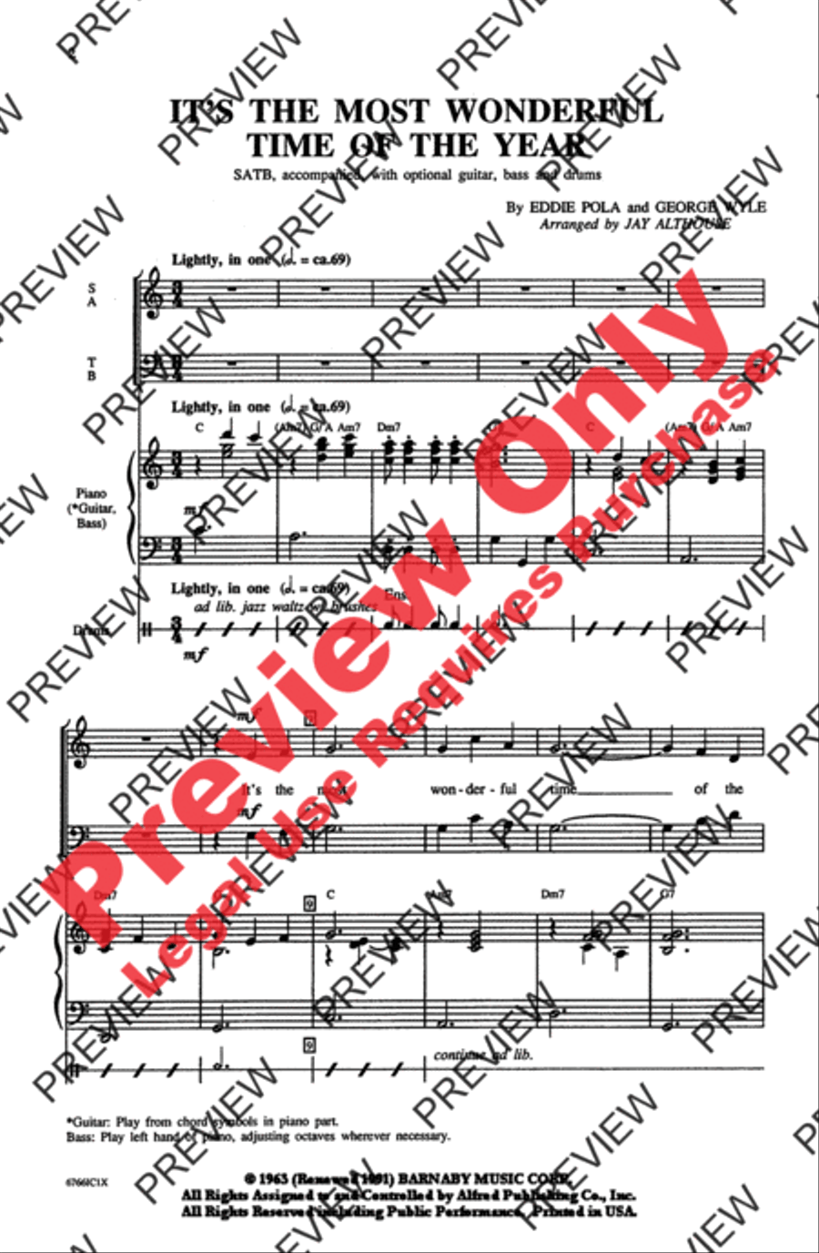 It's the Most Wonderful Time of the Year 4-Part scores gallery preview page 2