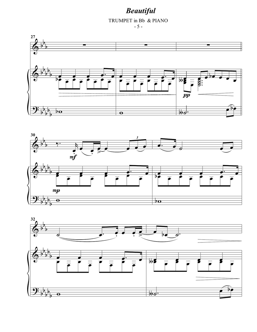 Beautiful B-Flat Trumpet scores gallery preview page 5