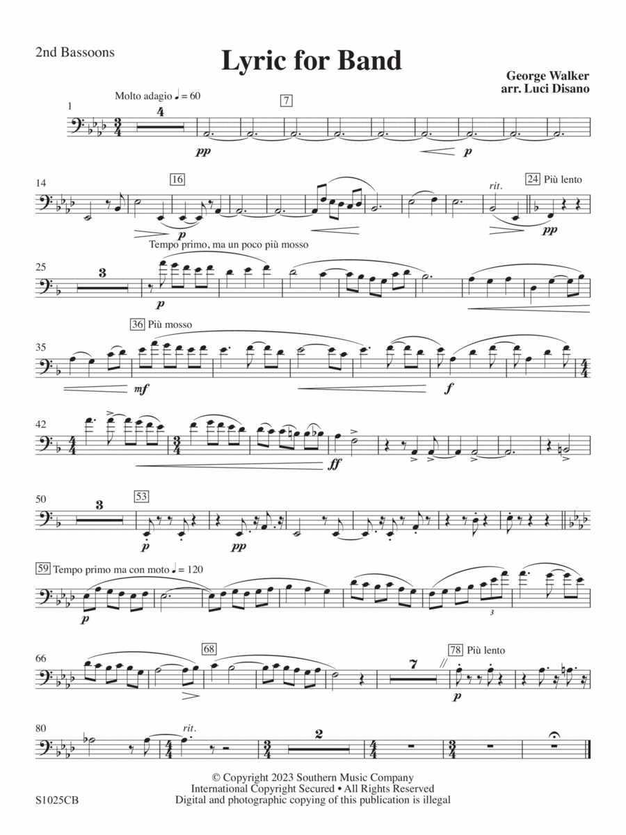 Lyric for Symphonic Band - Bassoon 2 Concert Band scores gallery preview page 1