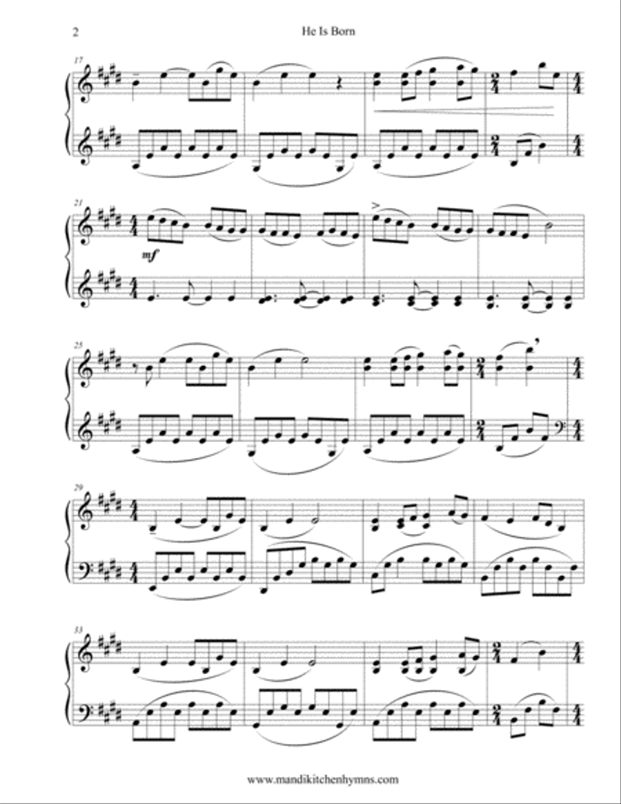 He is Born (Joy to the World) Piano Solo Medley Piano Solo scores gallery preview page 2