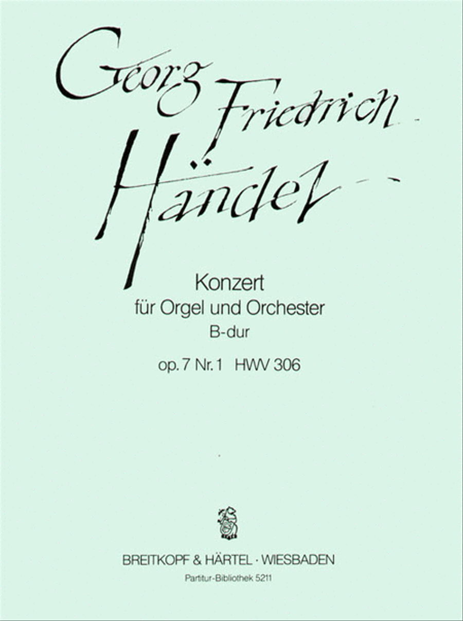 Organ Concerto (No. 7) in B flat major Op. 7/1 HWV 306 Orchestra scores gallery preview page 1