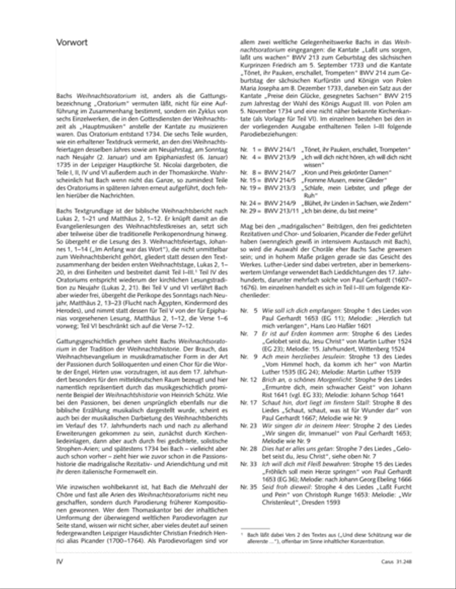 Christmas oratorio (Weihnachtsoratorium, Teile I-III) 4-Part scores gallery preview page 5