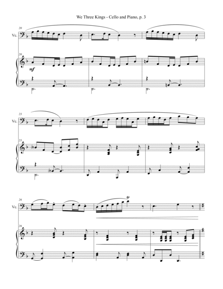 3 CHRISTMAS CLASSICS for CELLO & PIANO (Score/Parts Included)