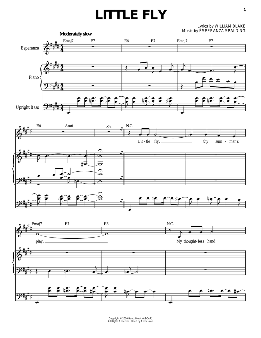 Little Fly Piano, Vocal scores gallery preview page 1
