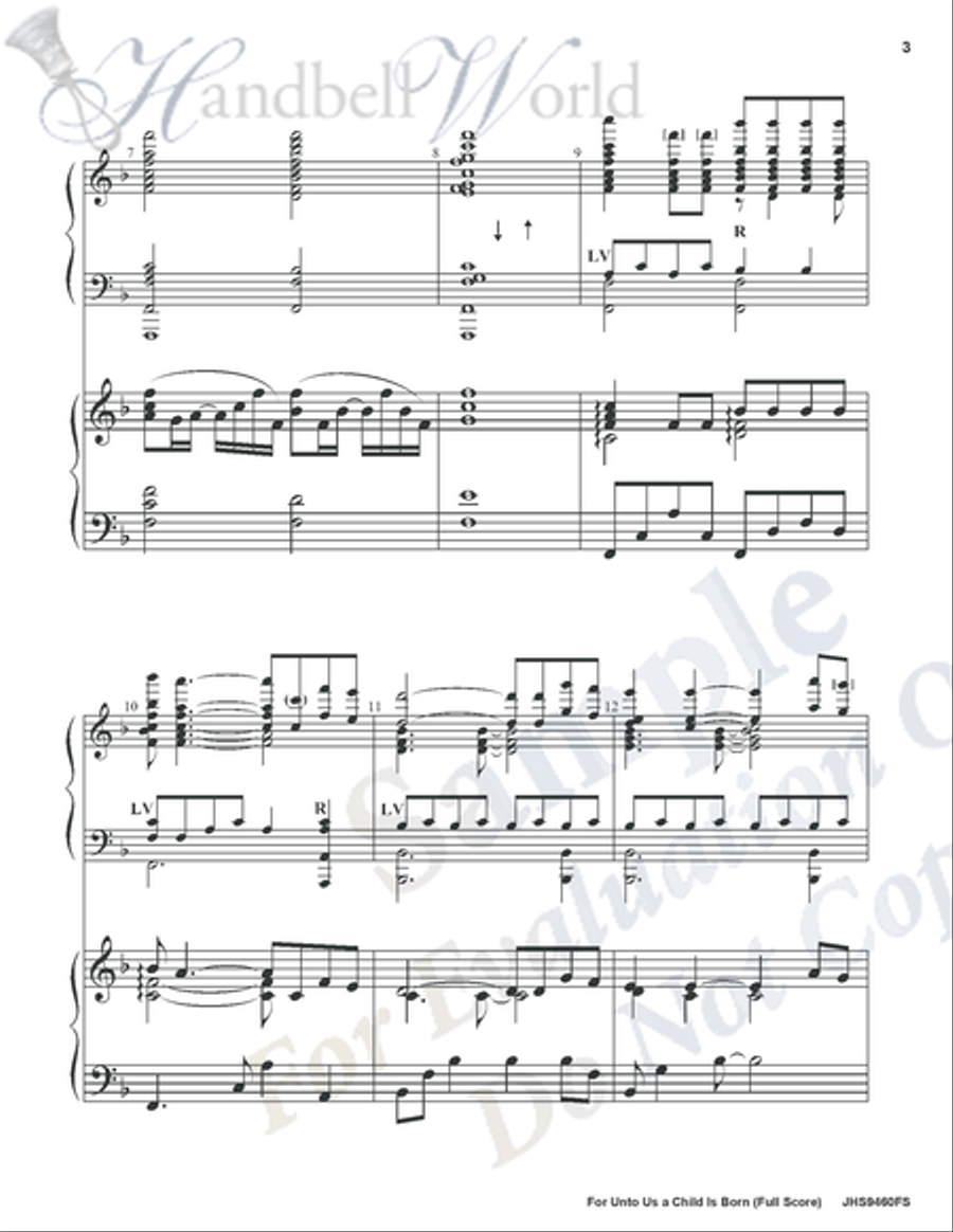 For Unto Us a Child Is Born Handbell Choir scores gallery preview page 6