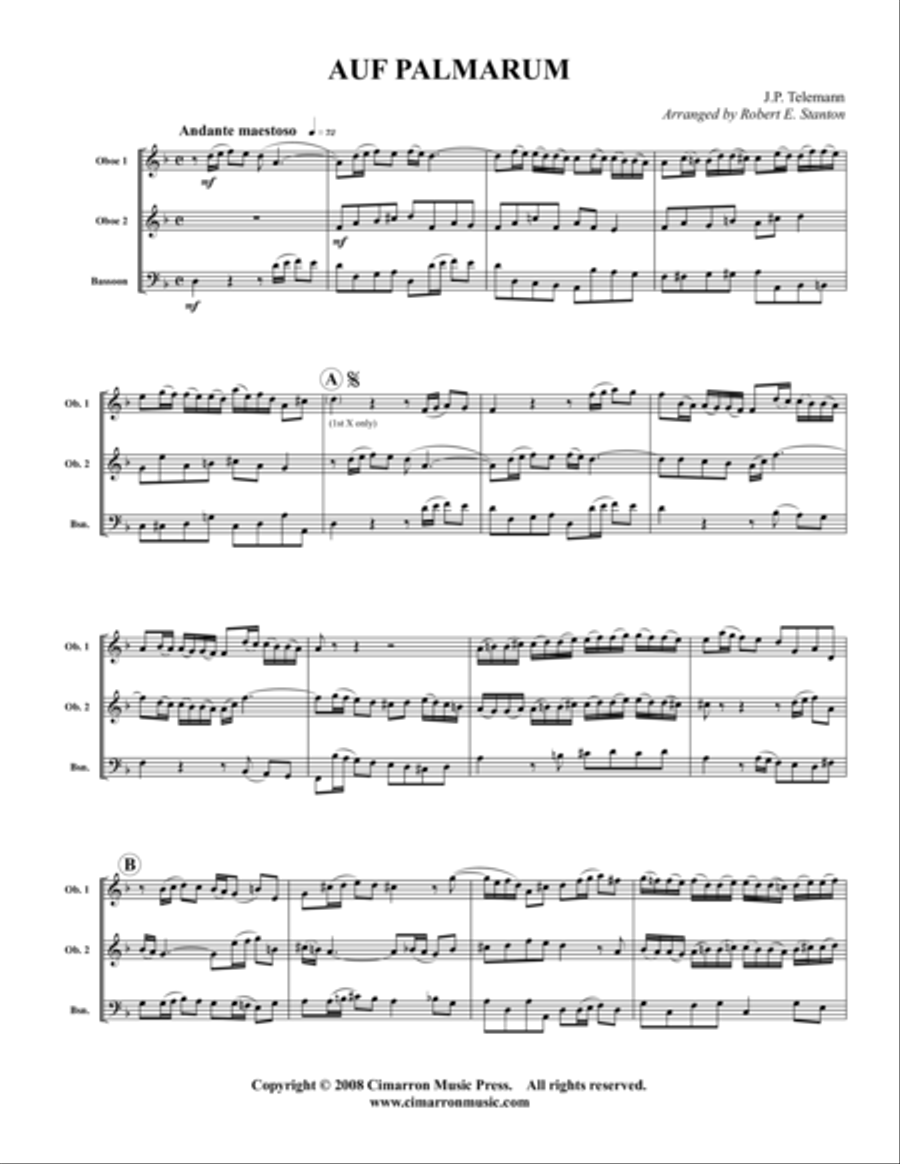 Auf Palmarum Woodwind Trio scores gallery preview page 1