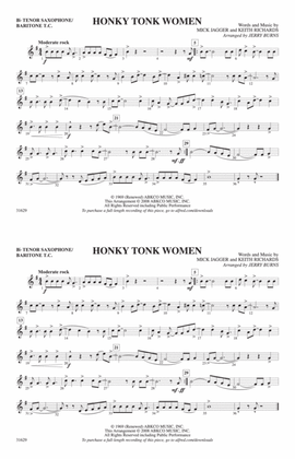 Honky Tonk Women: Bb Tenor Saxophone/Bartione Treble Clef