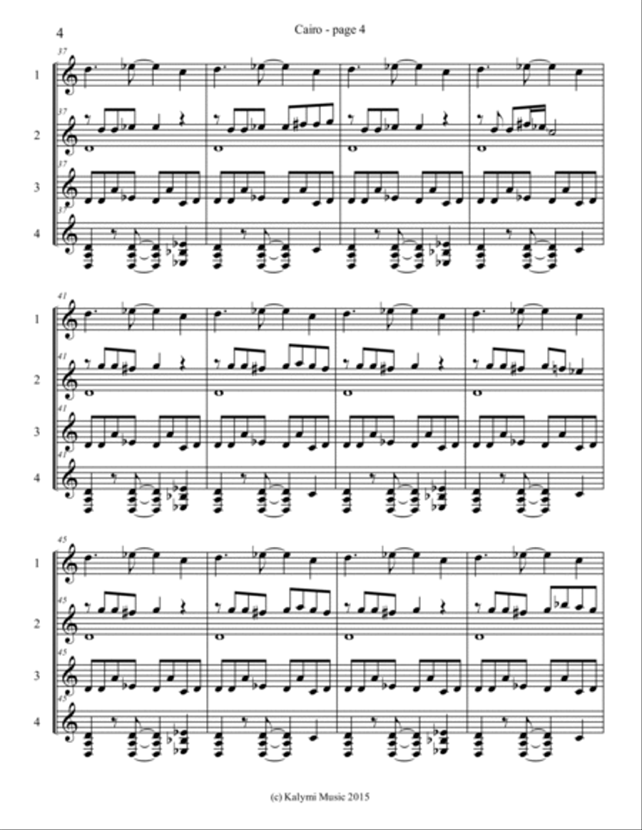 Cairo - Guitar Quartet - Score and Parts Guitar Ensemble scores gallery preview page 5