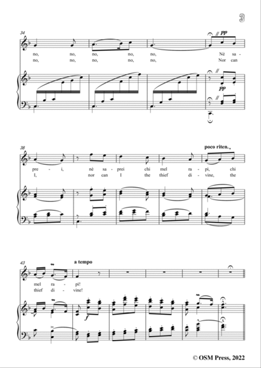 Ruggiero Fedeli-Il mio core non e con me,in F Major Voice scores gallery preview page 5