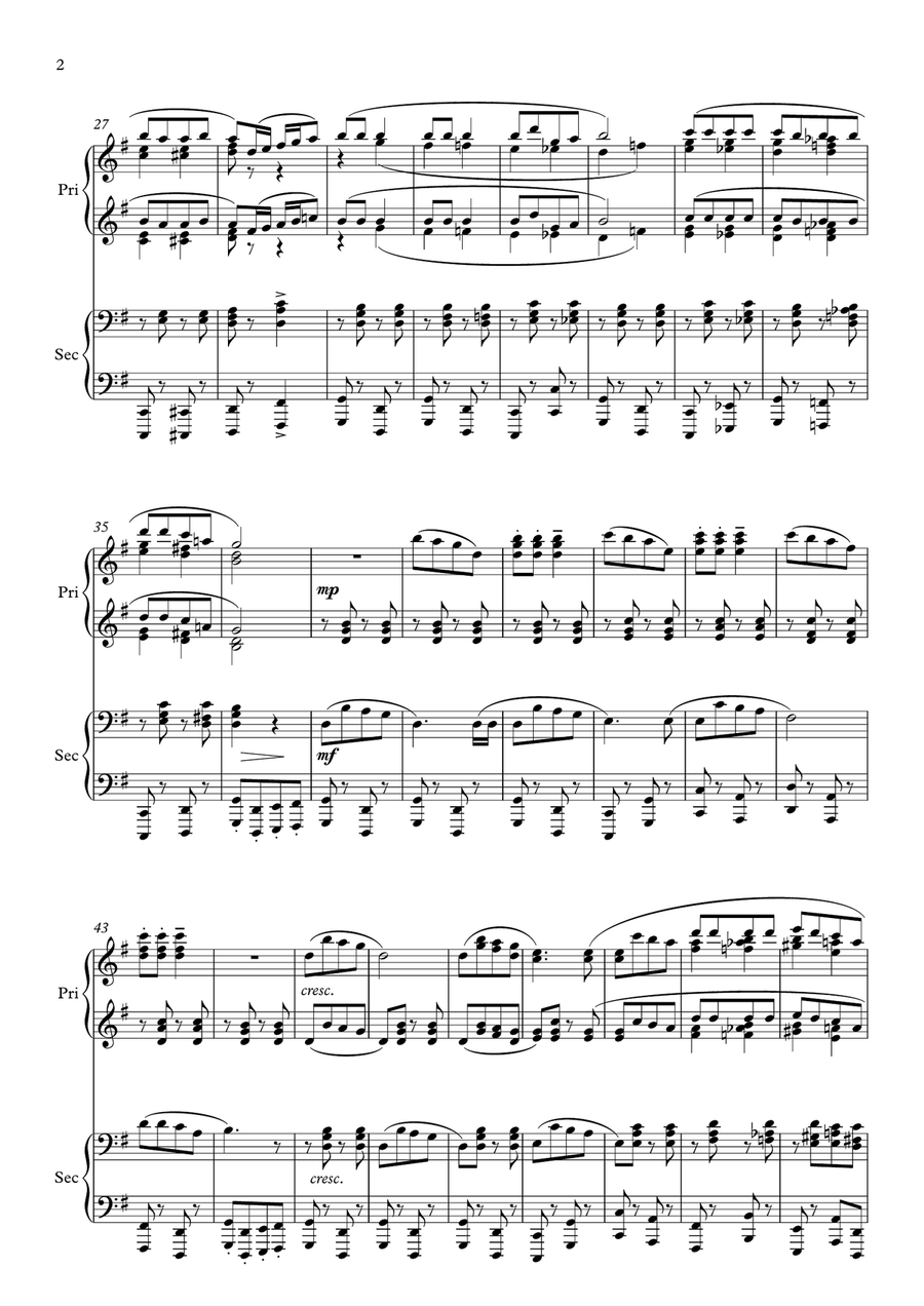 Jingle Bells 1 piano 4 hands 1 Piano, 4-Hands scores gallery preview page 3