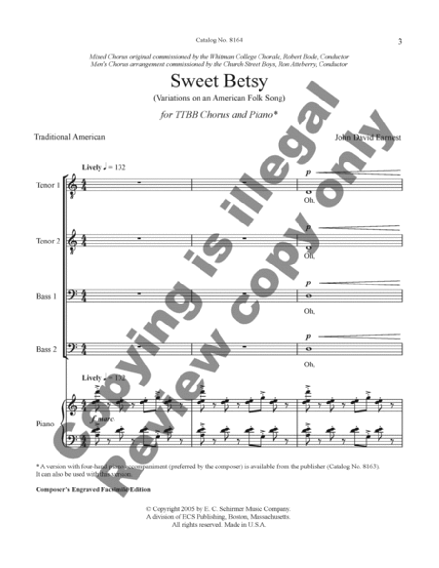 Sweet Betsy Sweet Betsy TTBB scores gallery preview page 2