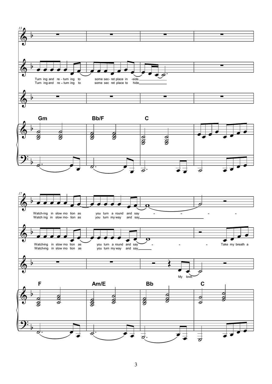 Take My Breath Away (Love Theme) SSA scores gallery preview page 5