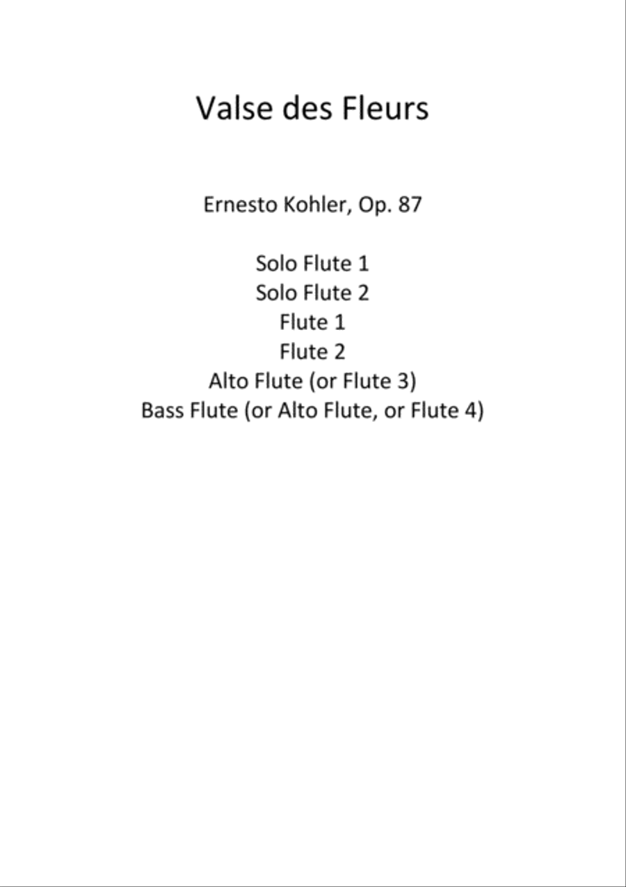 Valse des Fleurs Flute scores gallery preview page 1