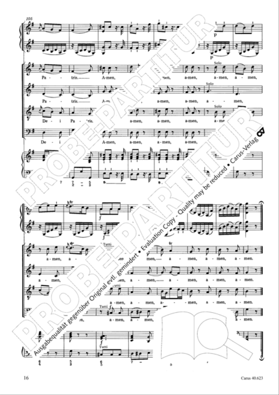 Missa brevis in G major 4-Part scores gallery preview page 17