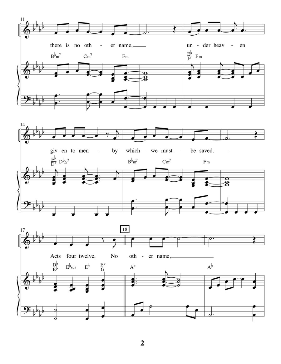 No Other Name But Jesus Piano, Vocal scores gallery preview page 2