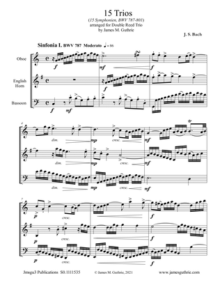 BACH: 15 Trios BWV 787-801 for Double Reed Trio