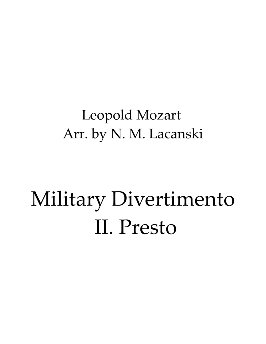 Military Divertimento II. Presto String Quartet scores gallery preview page 1