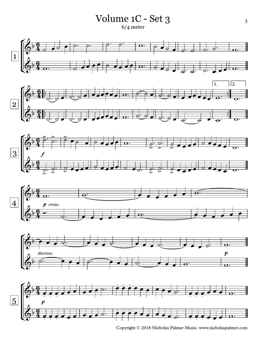 Sight-singing exercises for two-part choirs vol. 1C - Compound meters 2-Part scores gallery preview page 5