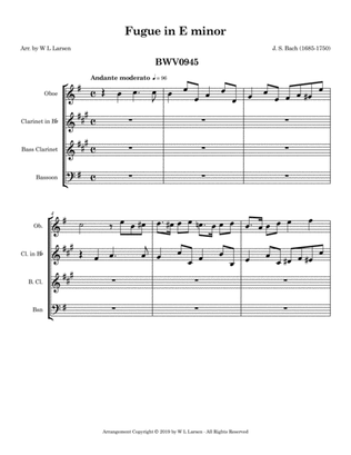 JS Bach - Fugue in E minor BWV 0945
