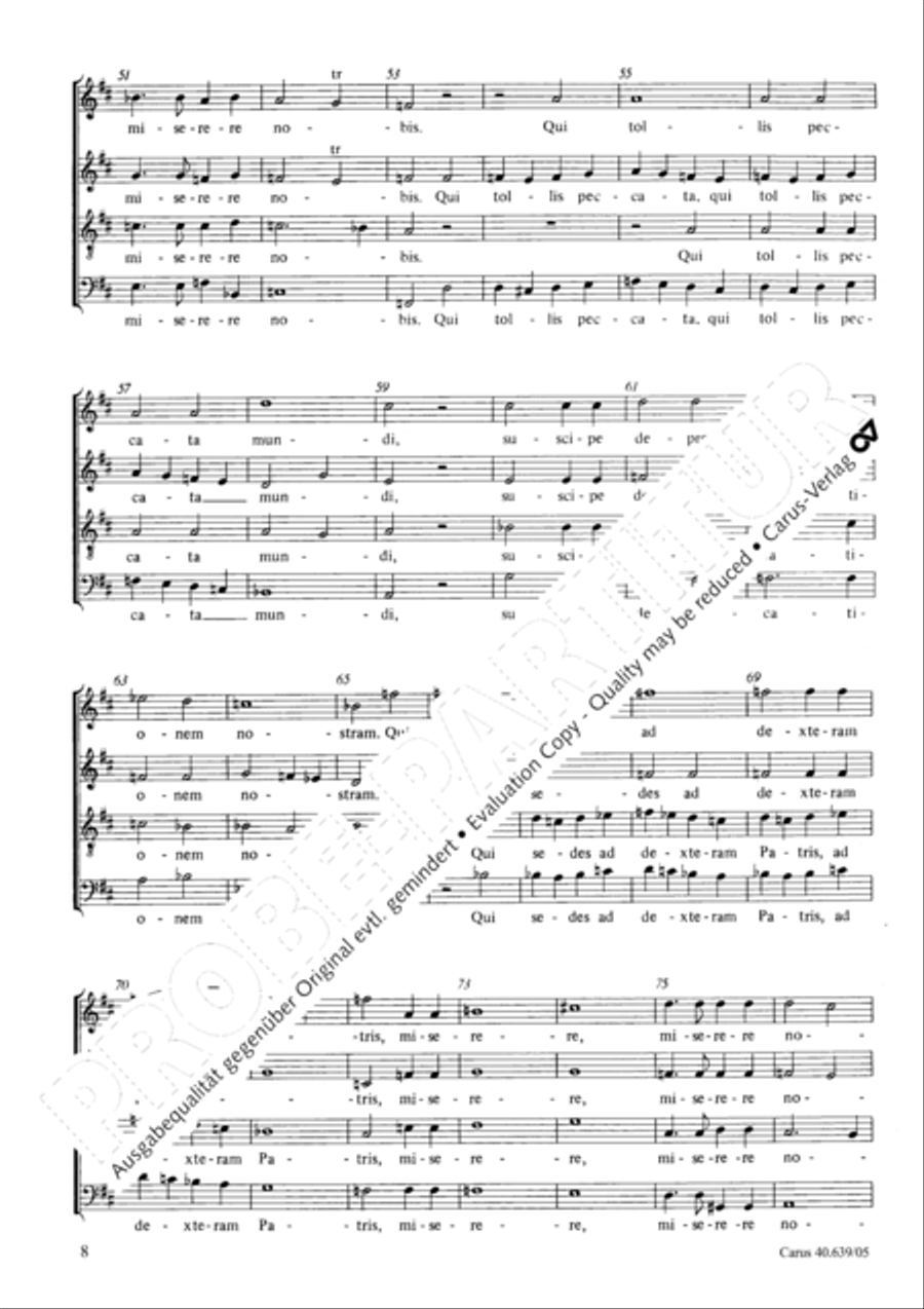 Mass in D Major (Missa in D) 4-Part scores gallery preview page 9