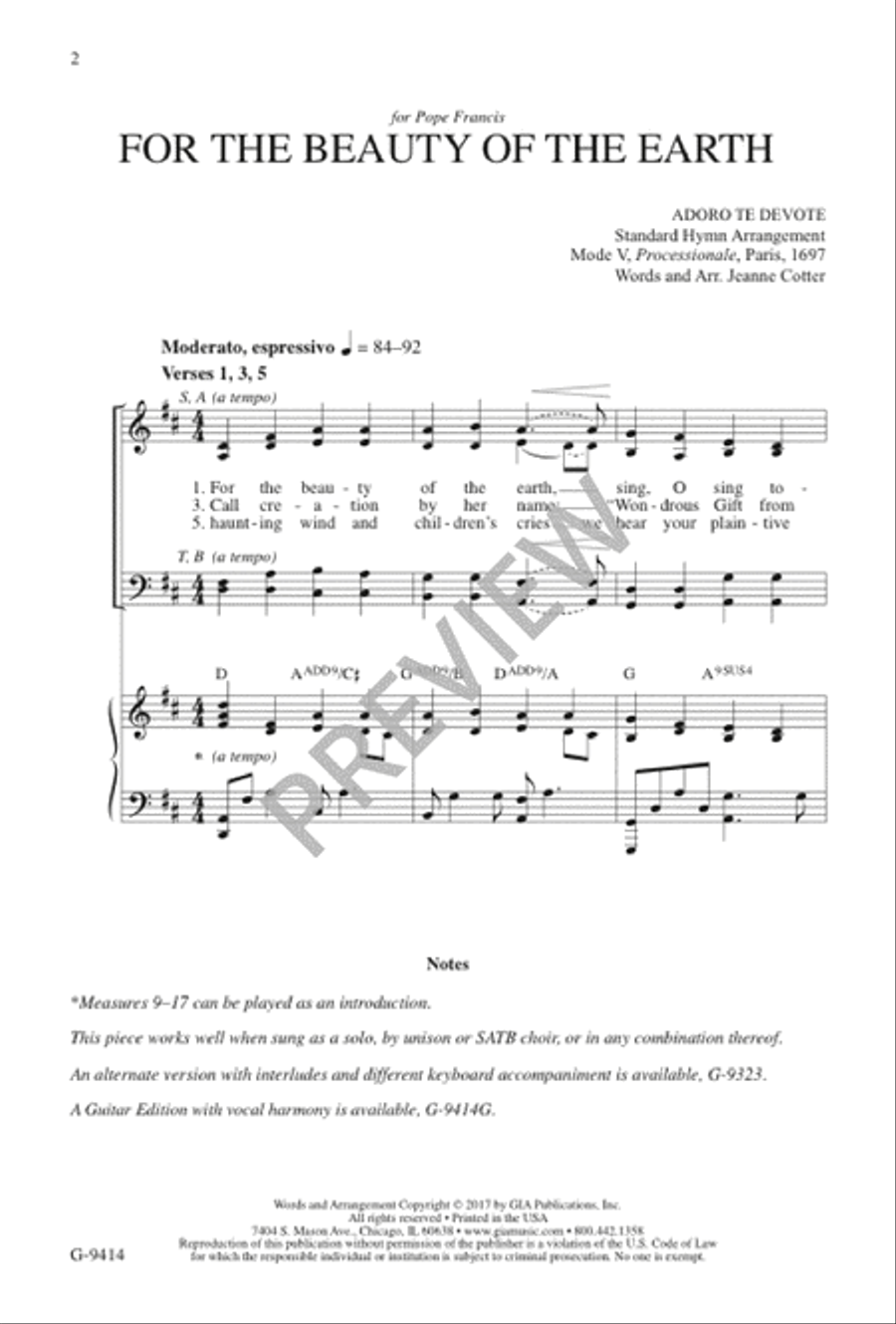 For the Beauty of the Earth 4-Part scores gallery preview page 3