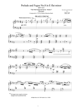 Bach - Prelude and Fugue No.8 in E flat minor BWV 853 for Piano
