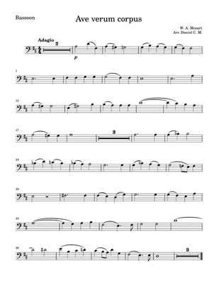 Ave Verum Corpus for bassoon (easy)