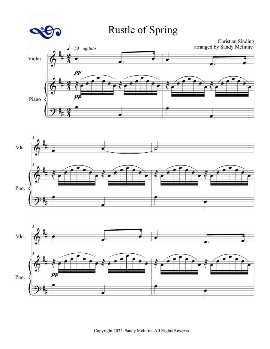 Rustle of Spring Rustle of Spring Violin Solo scores gallery preview page 1