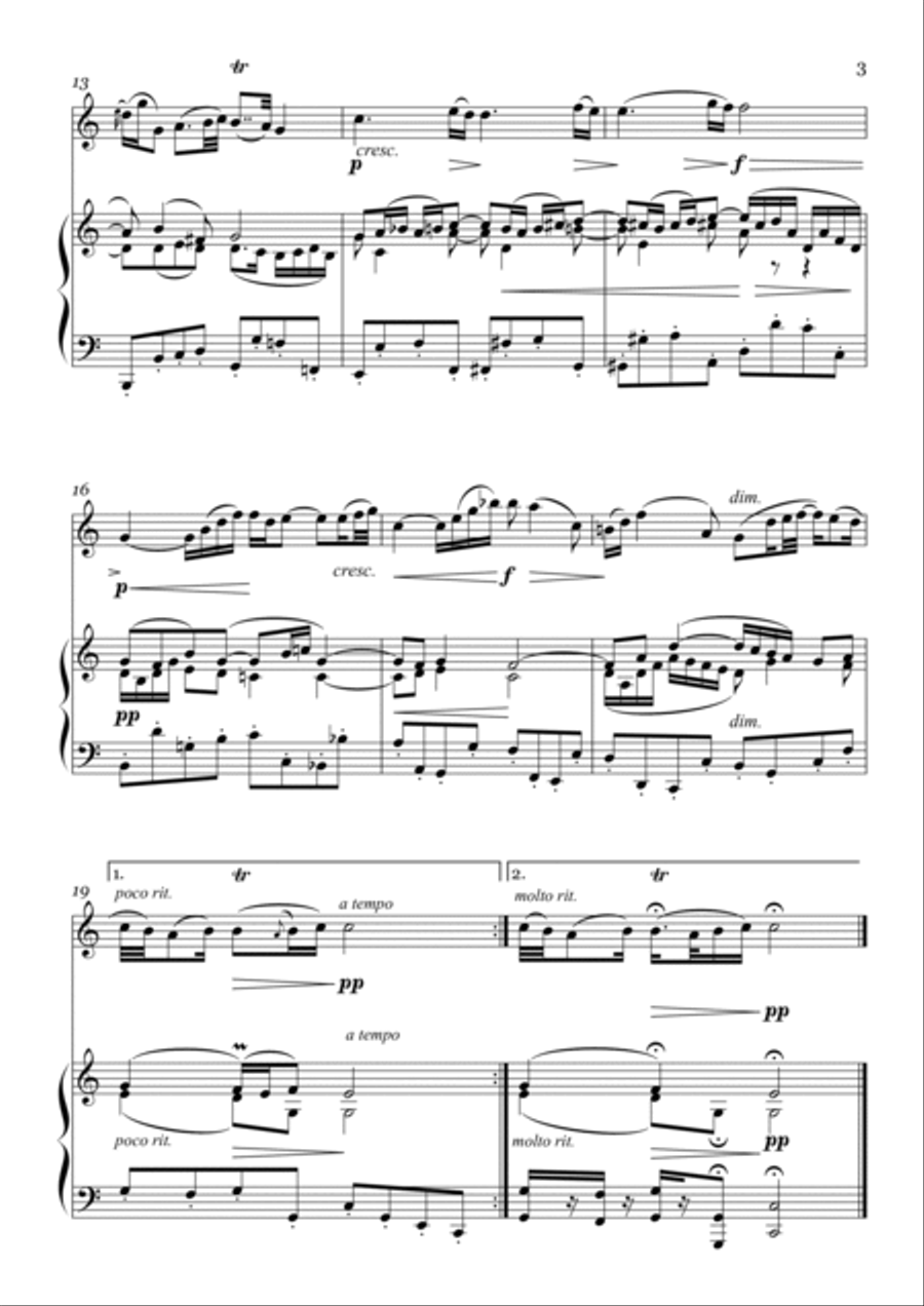 Bach - Air on The G String for Oboe and Piano Small Ensemble scores gallery preview page 3