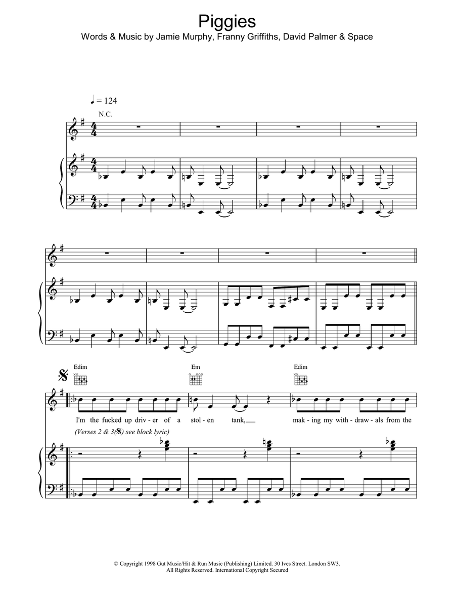 Piggies Guitar scores gallery preview page 1