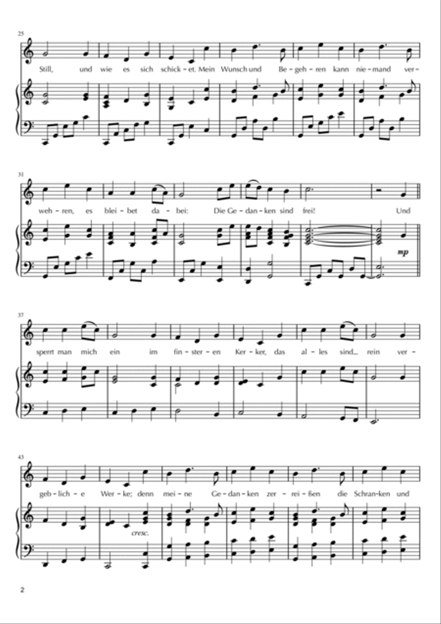 Die Gedanken sind frei Voice scores gallery preview page 2