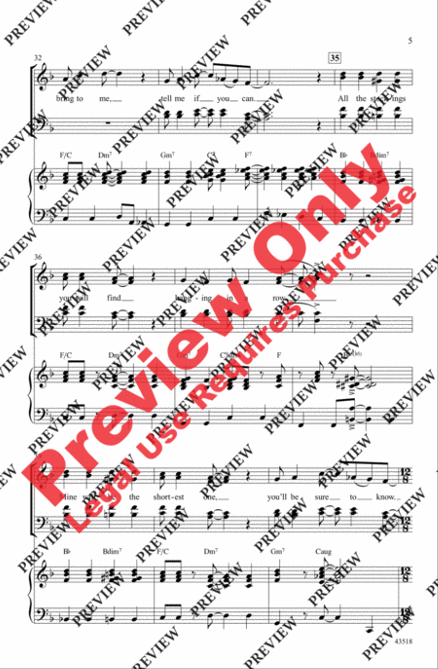 Five Favorite Holiday Songs 4-Part scores gallery preview page 5