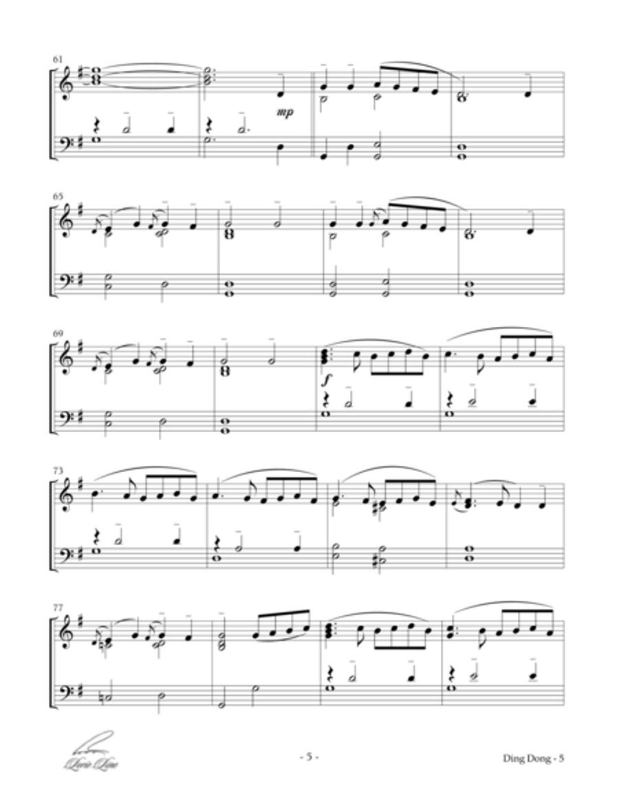Ding Dong Merrily On High Piano Solo scores gallery preview page 5