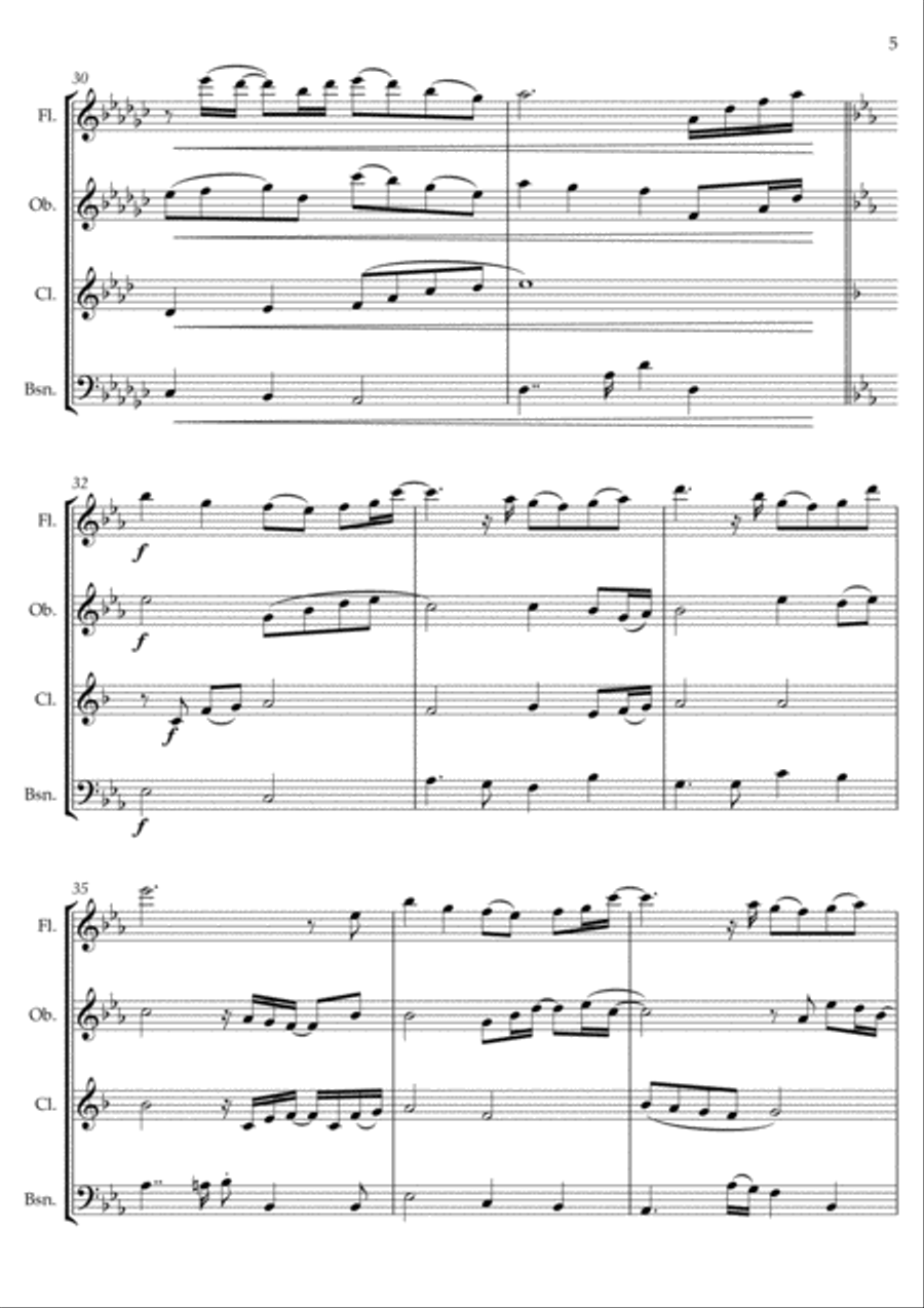 Grown-Up Christmas List Woodwind Quartet scores gallery preview page 5