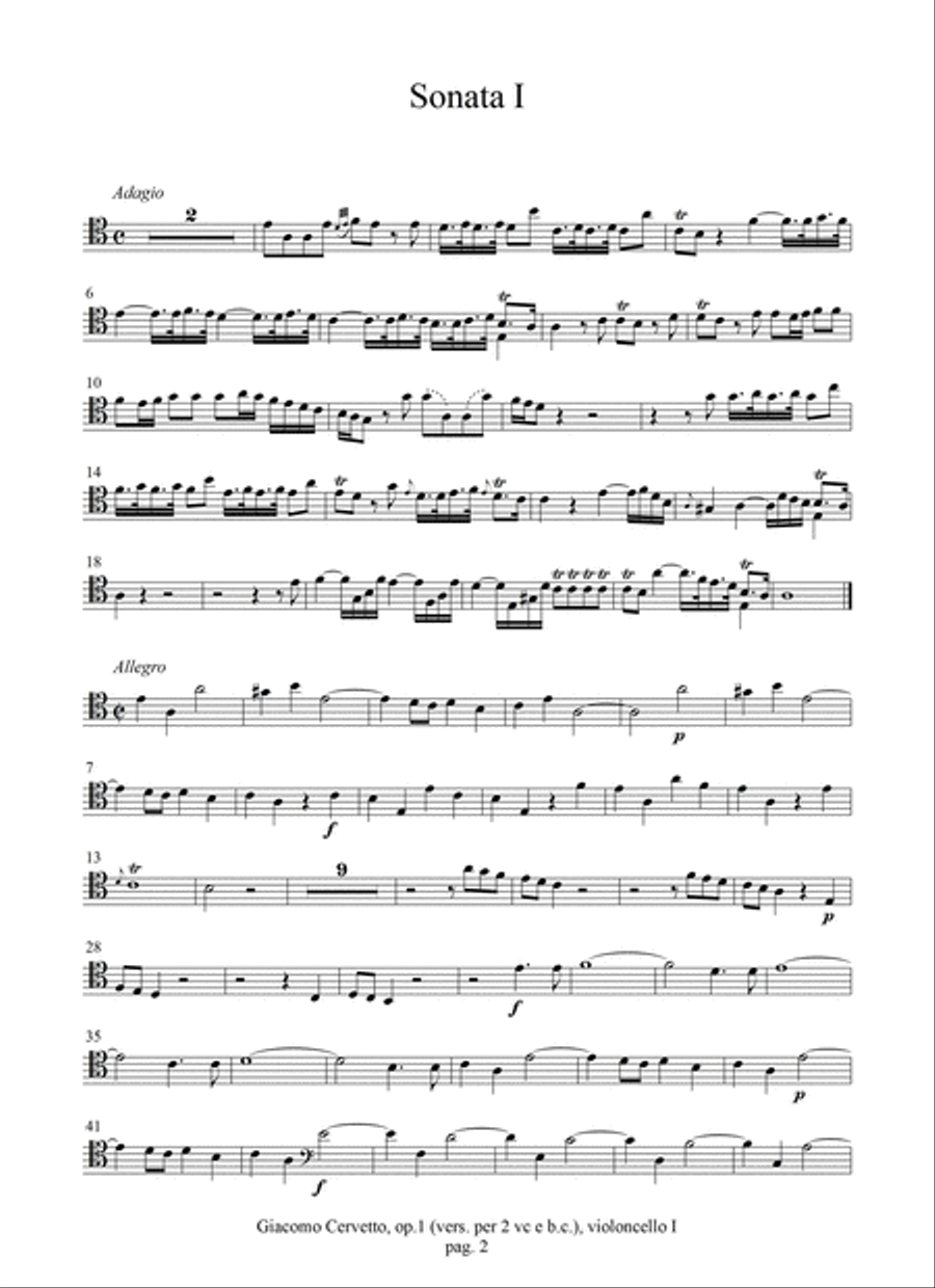6 Sonatas or Trios (London, [1741]) Cello scores gallery preview page 3