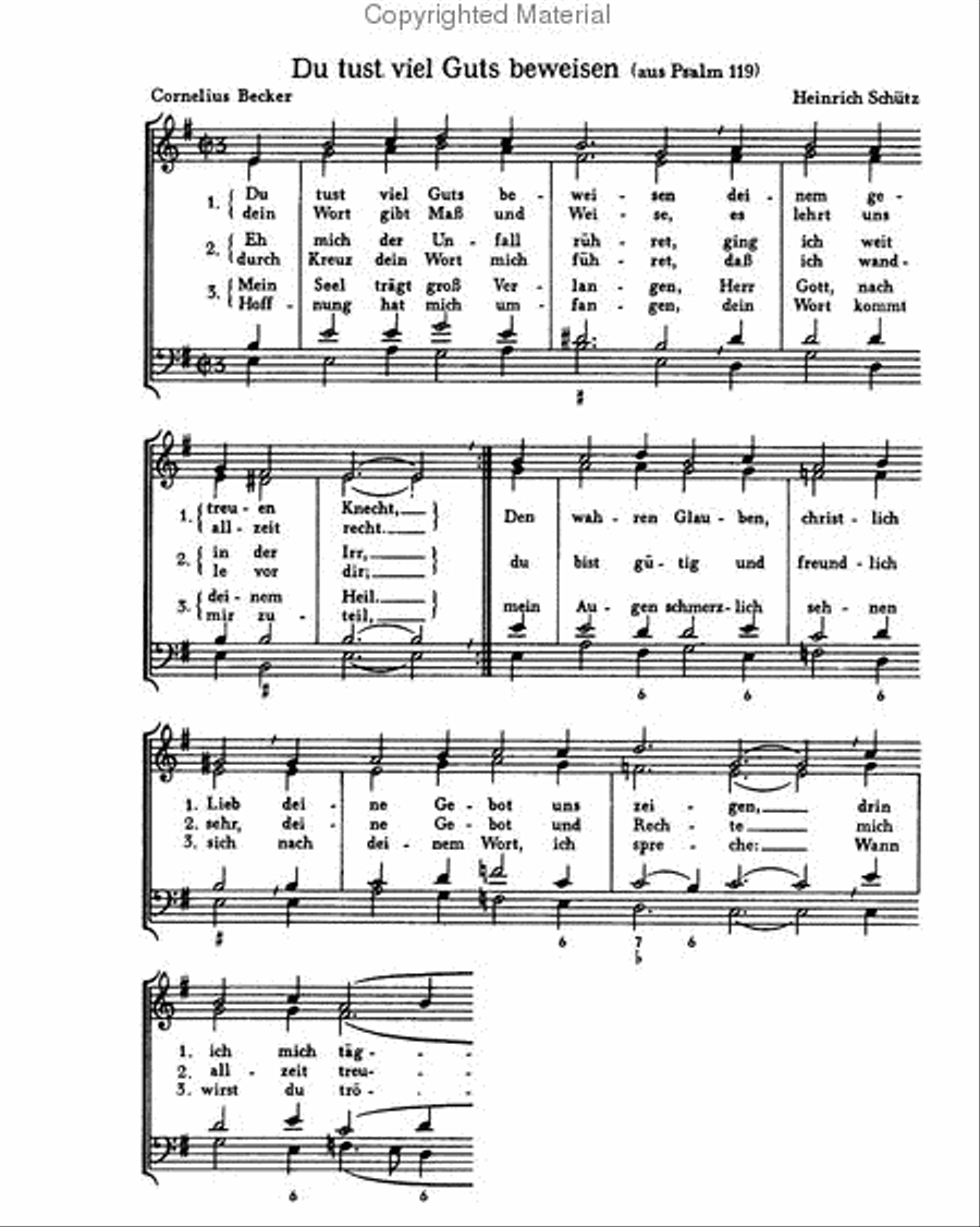 Goudimel: Ich schau nach jenen Bergen; Schutz: Du tust viel Guts beweisen Score scores gallery preview page 3