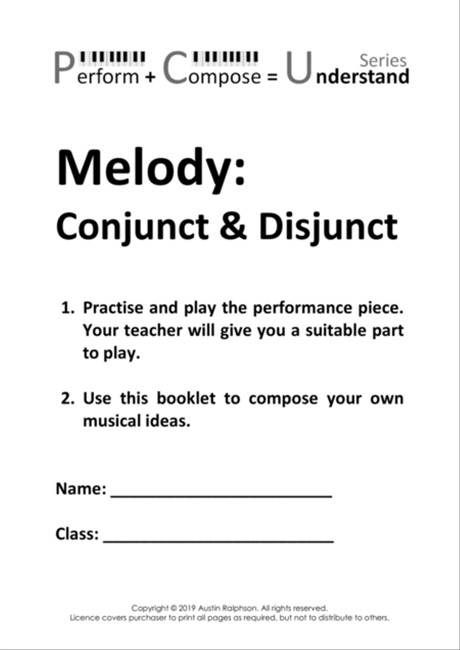 Melody: Conjunct and Disjunct educational pack - Perform Compose Understand PCU Series School and Community scores gallery preview page 5