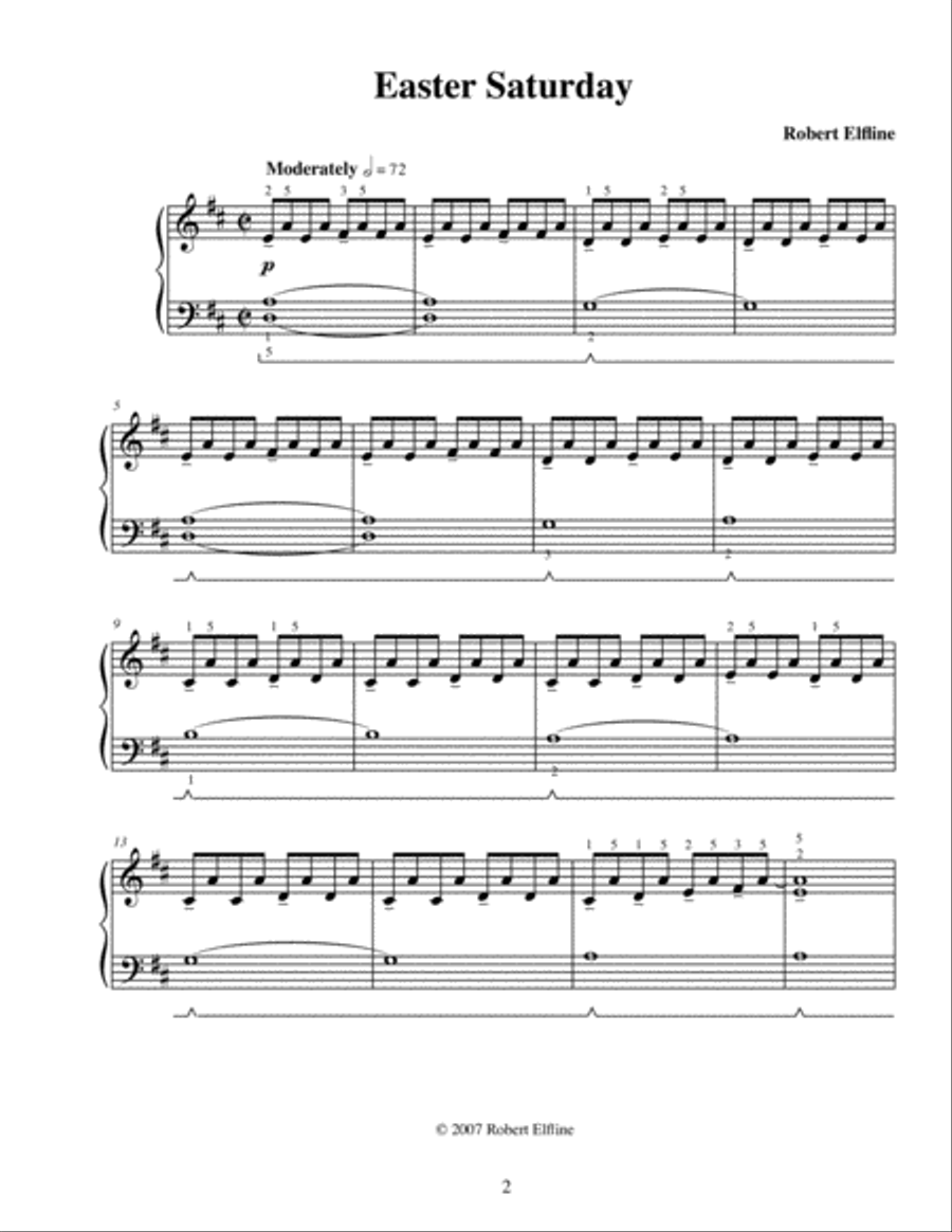 Easter Saturday Easter Saturday Piano Solo scores gallery preview page 2