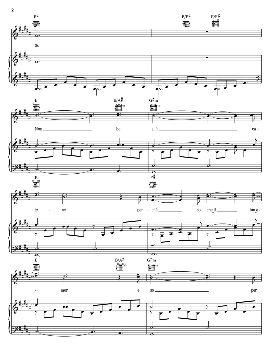 Unchained Melody (Senza Catene) Piano, Vocal, Guitar scores gallery preview page 2